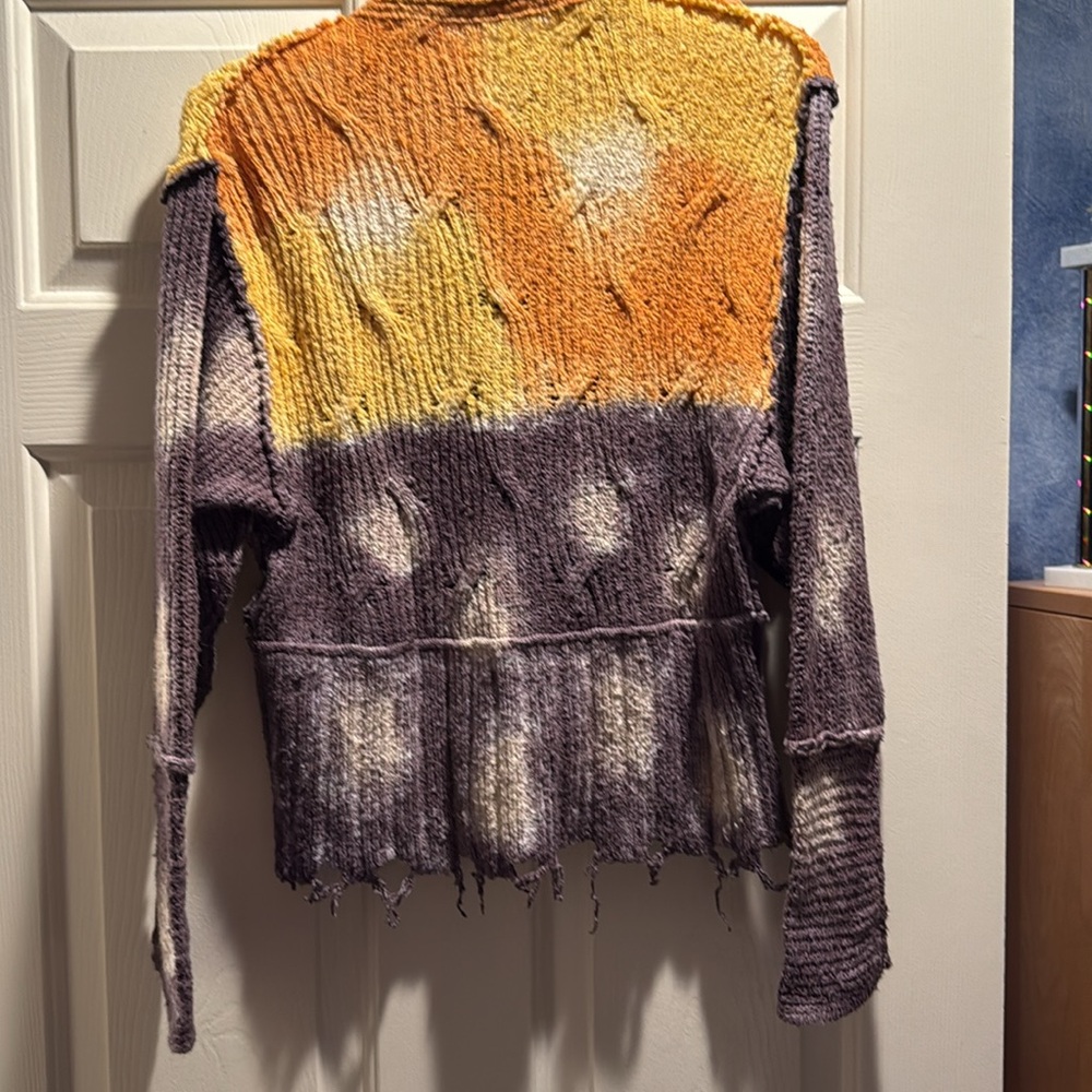 Free People Orange and Purple Women's Cardigan - Picture 3 of 4